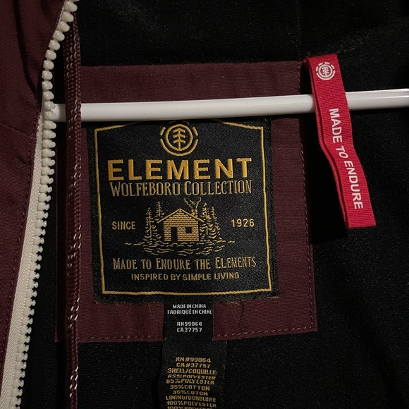 Element maroon Mens jacket. Size Medium - Picture 3 of 5